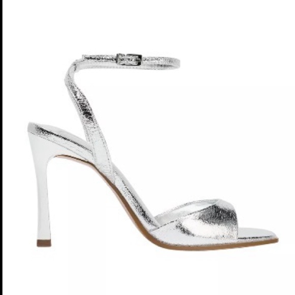 Zara patent effect heeled sandals